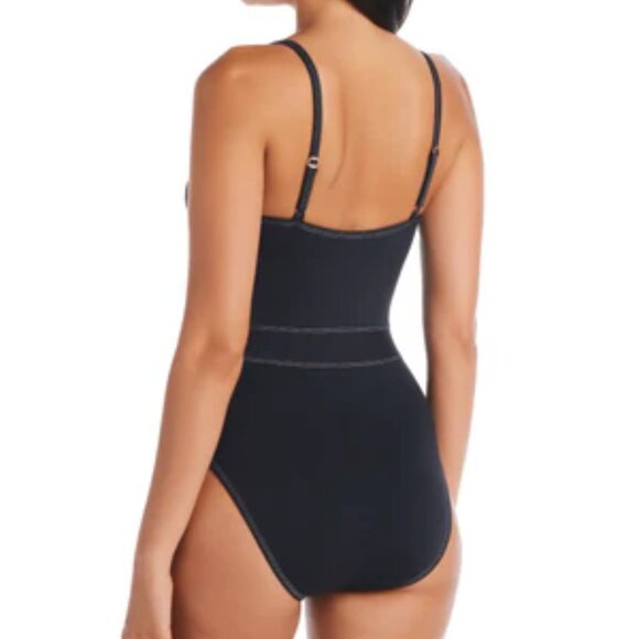 BLEU Rod Beattie A Fine Line Belted One-Piece Swimsuit Black 10 - Picture 10 of 15